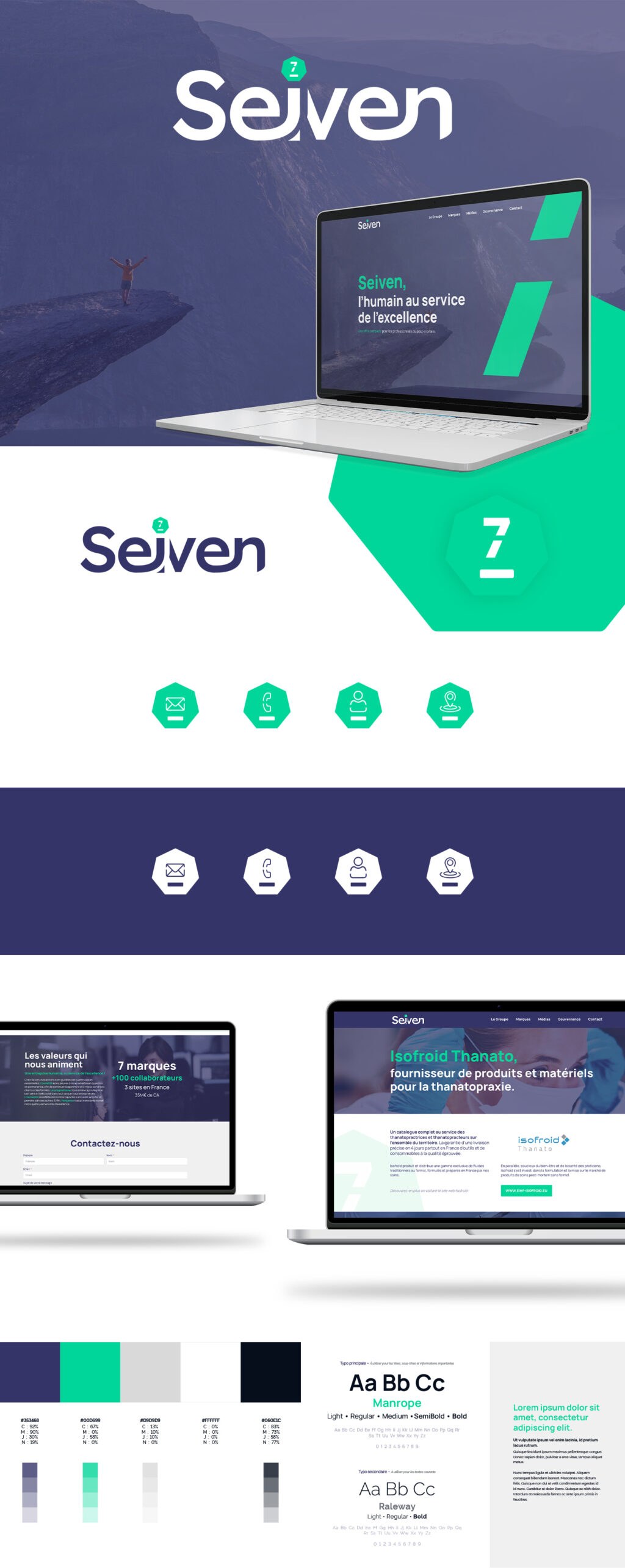 Logo et site internet du groupe Seiven